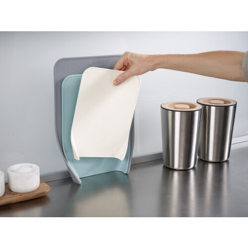 Joseph Joseph Joseph Joseph Nest 3 Piece Chopping Board Set, Nesting Compact Boards, Dishwasher Safe - Blue/Grey/White 2