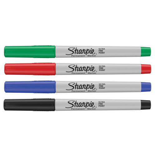 Sharpie Sharpie Permanent Markers | Ultra-Fine Point | Assorted Classic Colours | 4 Count 1