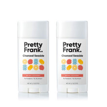 Pretty Frank Natural Aluminum-Free Deodorant Stick, Charcoal Seaside (2-Pack) | All-Day Odor Control for Women & Men | Effective, Safe, Organic Ingred