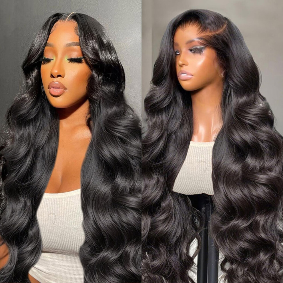 Padise Unisex 30Inch 13X6 Lace Front Wigs Human Hair Body Wave 200% Density Hd Transparent Lace Frontal Wigs Body Wave Pre Plucked Glueless Wigs Human Hair For Wome