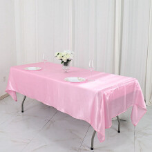 Pink Satin Rectangular Tablecloth 60 x 102 in