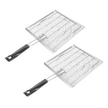 Komfurtoast- og grillbakke, rustfrit stål, 2 stk.