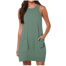 Women's swimsuit cover-up dress, openwork casual-Green XXL