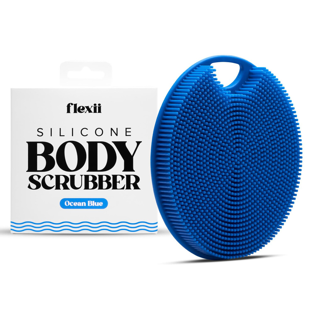 Flexii Silicone Body Scrubber - Premium Body Brush For Sensitive Skin, Body Exfoliator, Gentle Shower Scrubber, Silicone Loofah, Exfoliating Body Scru