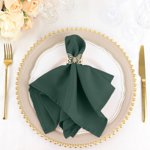 BalsaCircle 17" Hunter Green Polyester Napkins (100 pcs)