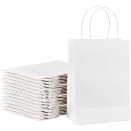 Τσάντες δώρου από χαρτί kraft με λαβές 8" x 4,5" x 10,8" 100 τεμάχια