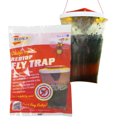 Redtop Fly Traps Original Redtop Fly Trap (Single Trap), Transparent 1