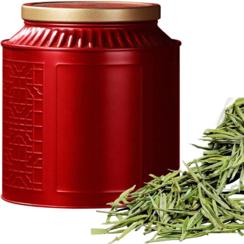 Round Tin Tea Storage Jar 500g Capacity