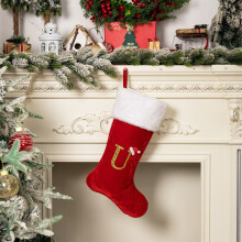 Red Velvet Alphabet Christmas Stockings Set of 26