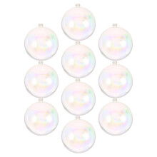 10pcs Clear Iridescent Fillable Christmas Ball Ornaments