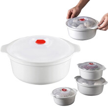 40oz Microwave-Safe Green Soup Bowl with Lid and Handles