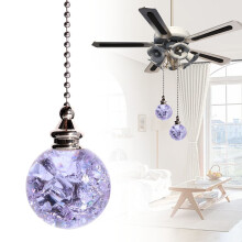 Purple Crystal Glass Fan Pull Chain 21 in 3mm