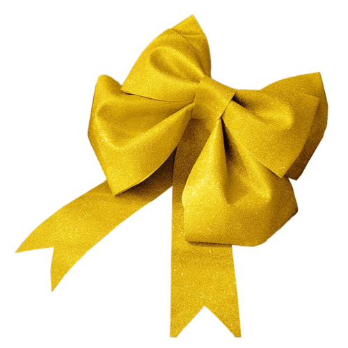 Glitter Gold EVA Bow Ornament 30 x 30 cm