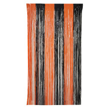 Orange & Black Foil Curtain 6.6 x 3.3 ft