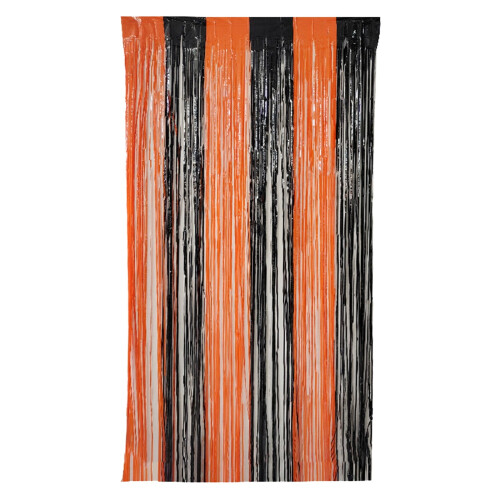 Orange & Black Foil Curtain 6.6 x 3.3 ft