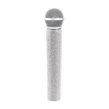 Strass-Attrappe eines Mikrofons – Weiß, 24 cm
