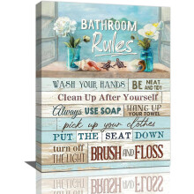 Tableau sur toile style ferme pour salle de bain, 30 x 40 cm