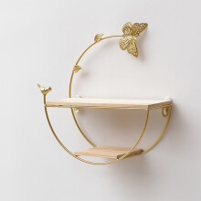 Gallickan Floating Wall Shelf – Gold Iron Decorative