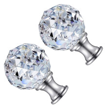 Crystal Lamp Finial for Table and Floor Lamps (2 Pack)