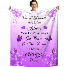 Sherpa Fleece Throw Blanket for Friends, 50" x 40"
