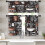Orange Grey Abstract Curtains Valance Set 3-Piece 1