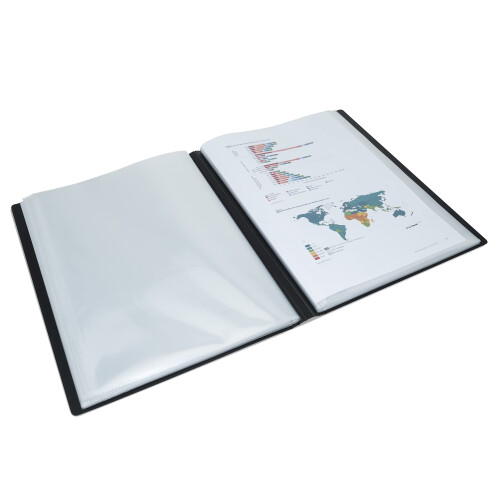 Rapesco 1650 Germ-Savvy Antibacterial, Hardcover Polypropylene Presentation Folder 36 Pockets A4, Black 1