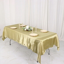 Champagne Satin Rectangular Tablecloth 60 x 102 in