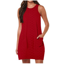 Women's swimsuit cover-up dress, openwork casual loose-Red XXL