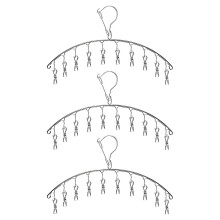 Stainless Steel Drying Rack with 10 Clips – 3 Pack