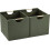 Foldable Linen Storage Bin with Wooden Handle 12.75 x 12.75 1
