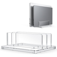 Soporte doble de acrílico transparente para portátiles MacBook, HP, Dell e iPad.