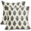 Fodere per cuscini floreali nere e grigie, 45x45 cm, set da 2 1