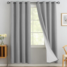 Dove Grey Blackout Curtains 52x84 in, Triple-Weave, 2 Panels