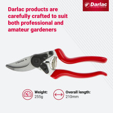 Darlac Expert Bypass Pruning Shears - SK5 Carbon Steel Blade Garden Secateurs - Cutting Capacity of 25mm - Ideal Garden Tool for A