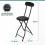 SuperGift.com Black Round Compact Padded Folding High Back Stool Chair Back Rest For Breakfast, Office Stool, Folding Kitchen Stoo 2