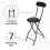 SuperGift.com Black Round Compact Padded Folding High Back Stool Chair Back Rest For Breakfast, Office Stool, Folding Kitchen Stoo 3