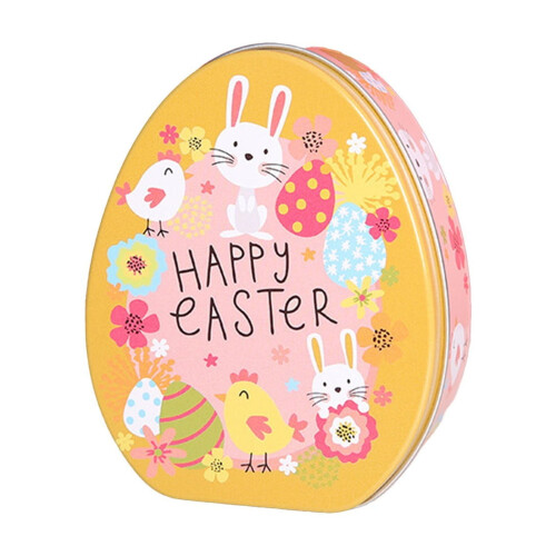 Easter Egg Shaped Metal Cookie Tin Box