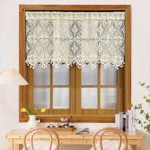 Crochet Lace Valance Curtain 35x15in Rod Pocket Sheer