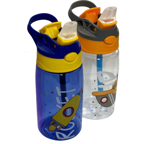 Παιδικό Μπουκάλι Νερού ZIGIDO 16oz με Καλαμάκι, Αδιάβροχο,