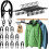 12-Pack Black Foldable Travel Hangers with 24 Clips 1