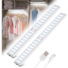 Luminária recarregável via USB, fácil de instalar e remover, com sensor de movimento, ideal para iluminação sob armários, com intensidade