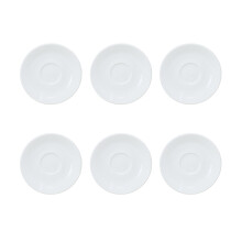 Porcelain Coffee Saucer 12cm Set of 6 Solid White Microwave & Dishwasher Safe