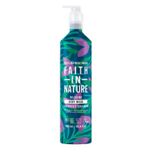 FAITH IN NATURE Natural Aluminium Bottle Body Wash - Vegan & Cruelty Free, No SLS or Parabens - 16.9 fl oz, Lavender & Geranium
