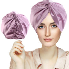 FZHGVML Silk Sleeping Cap for Women Hair Care Hair Cap (Purple)