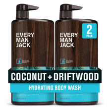 Every Man Jack Kokosnuss + Driftwood Duschgel für Männer - Reinigen, Hydratisieren, Gut Riechen - Ohne Parabene, Phthalate, Farbstoffe - 33.