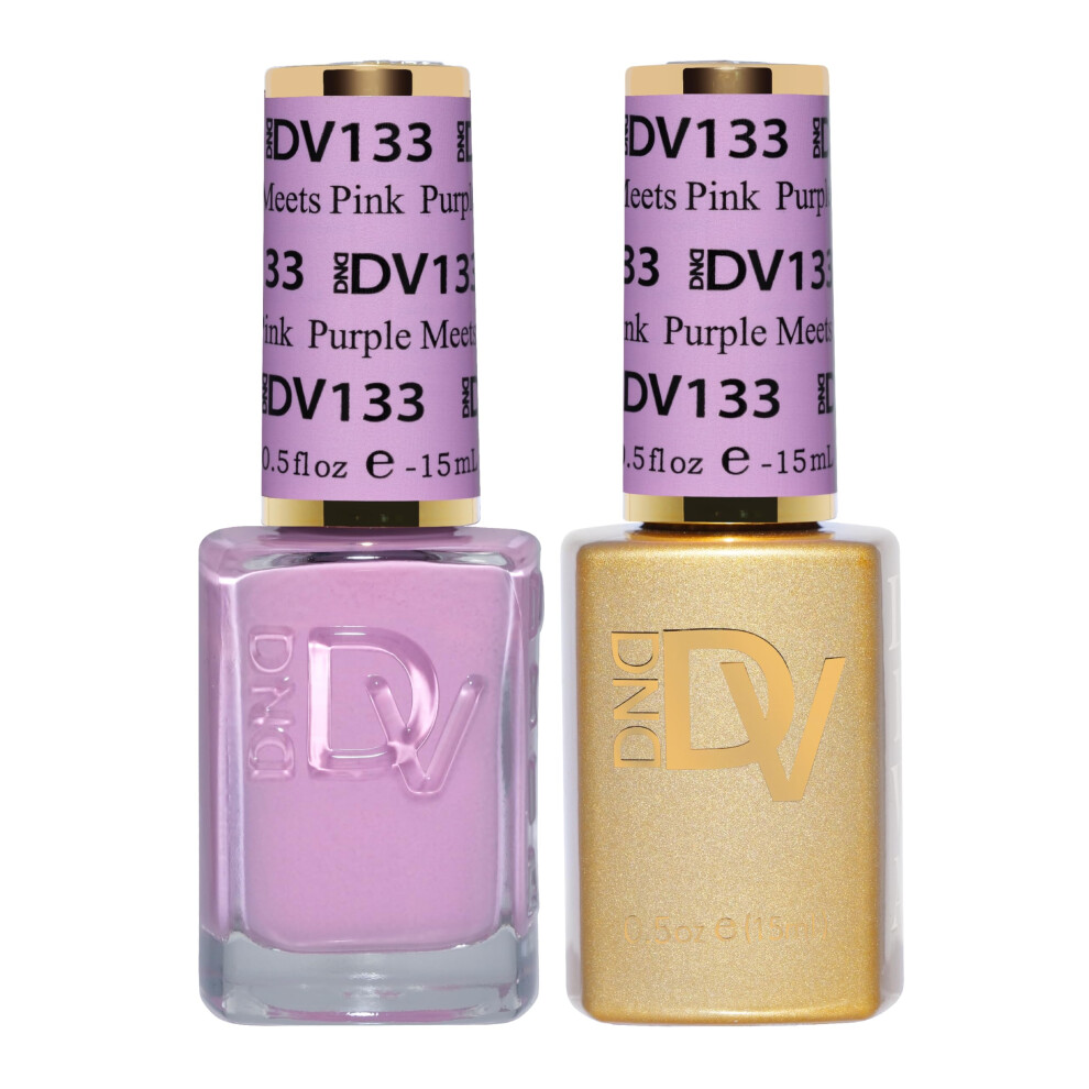 Daisy Dnd Dnd Diva Gel Polish Set, Soda Poppin Collection, Uv/Led Gel Polish And Air Dry Nail Lacquer, Matching Chip-Free Polish Duo, 133 Purple Meets Pink, 0.5