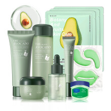 Ensemble de soins de la peau Avocat 10 pièces : nettoyant, tonique, sérum, crème, crème pour les yeux
