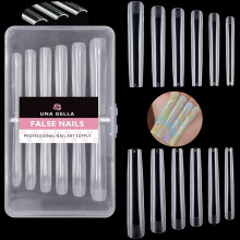 UNA GELLA Extra Lange Vierkante Gel Nageltips 120st 12 Maten Acryl Zachte Nagel Jelly Tips DIY