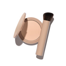 No Makeup Makeup Långvarig Lätt Foundation & Borste Duo | Cruelty-Free, Doftfri, Byggbar Makeup (Porcelain)