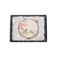 February Mountain Mother of Pearl Compact Spegel - Dubbel Förstoring Gåva till Kvinna, Mamma, Syster